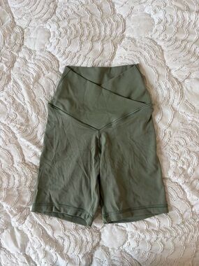 aerie Olive Green High-Waist Bike Shorts